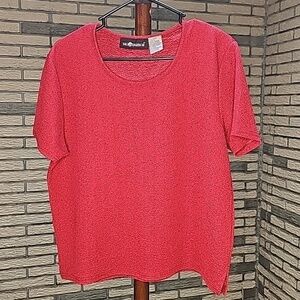 Sag Harbor Stretch Dress Shirt, Red Sz M